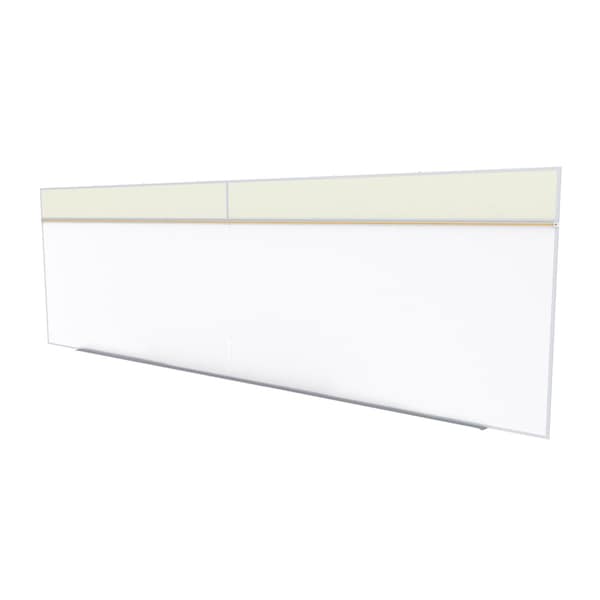 Ghent Combo Whiteboard/Bulletin, Mag Por/Vnyl, Styl A, 5 ft H x 16 ft W, Ivory SPC516A-V-185 - main